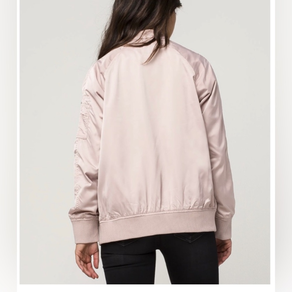 Light Pink Satin Members Only Bomber Jacket - Picture 3 of 9